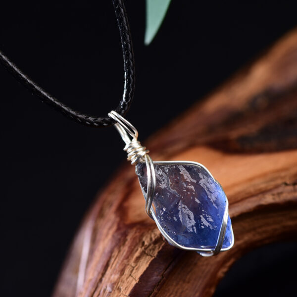 Natural Blue Crystal Pendant - Image 4
