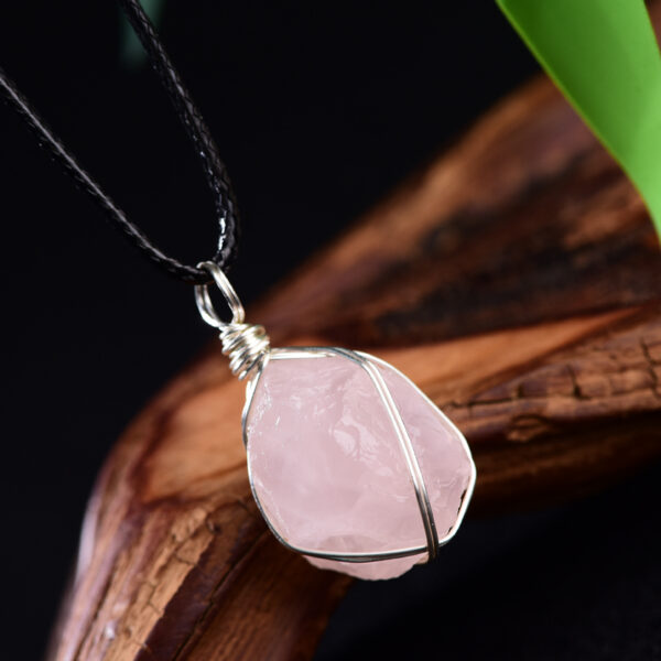 Natural Pink Crystal Pendant - Image 3