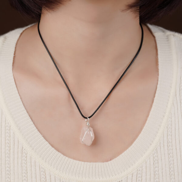 Natural Pink Crystal Pendant - Image 2