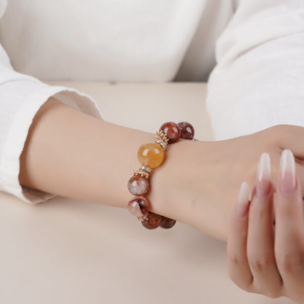 Red Glue Flower Bracelet - Image 2