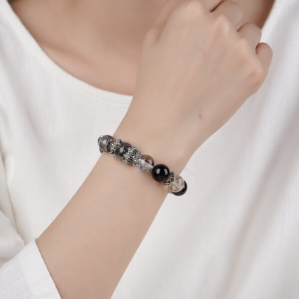 Silver Obsidian Bracelet - Image 3