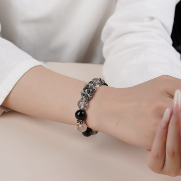 Silver Obsidian Bracelet - Image 4